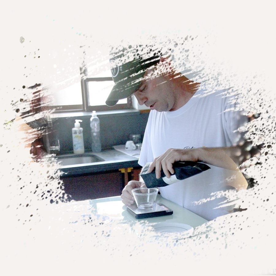 Timo Plötz en una cata de café